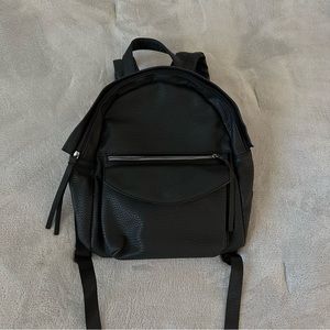 Just Fab Faux Black Leather Backpack